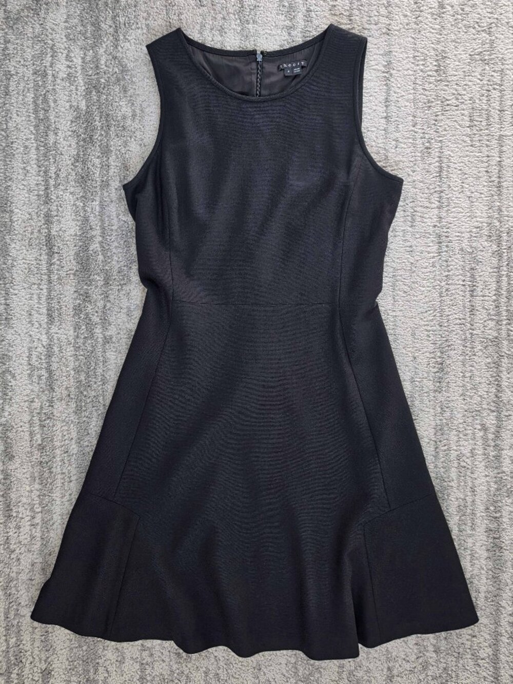 Theory Nikay Black Sleeveless LBD Wool Blend A-Line Flirty Fit & Flare Dress 4